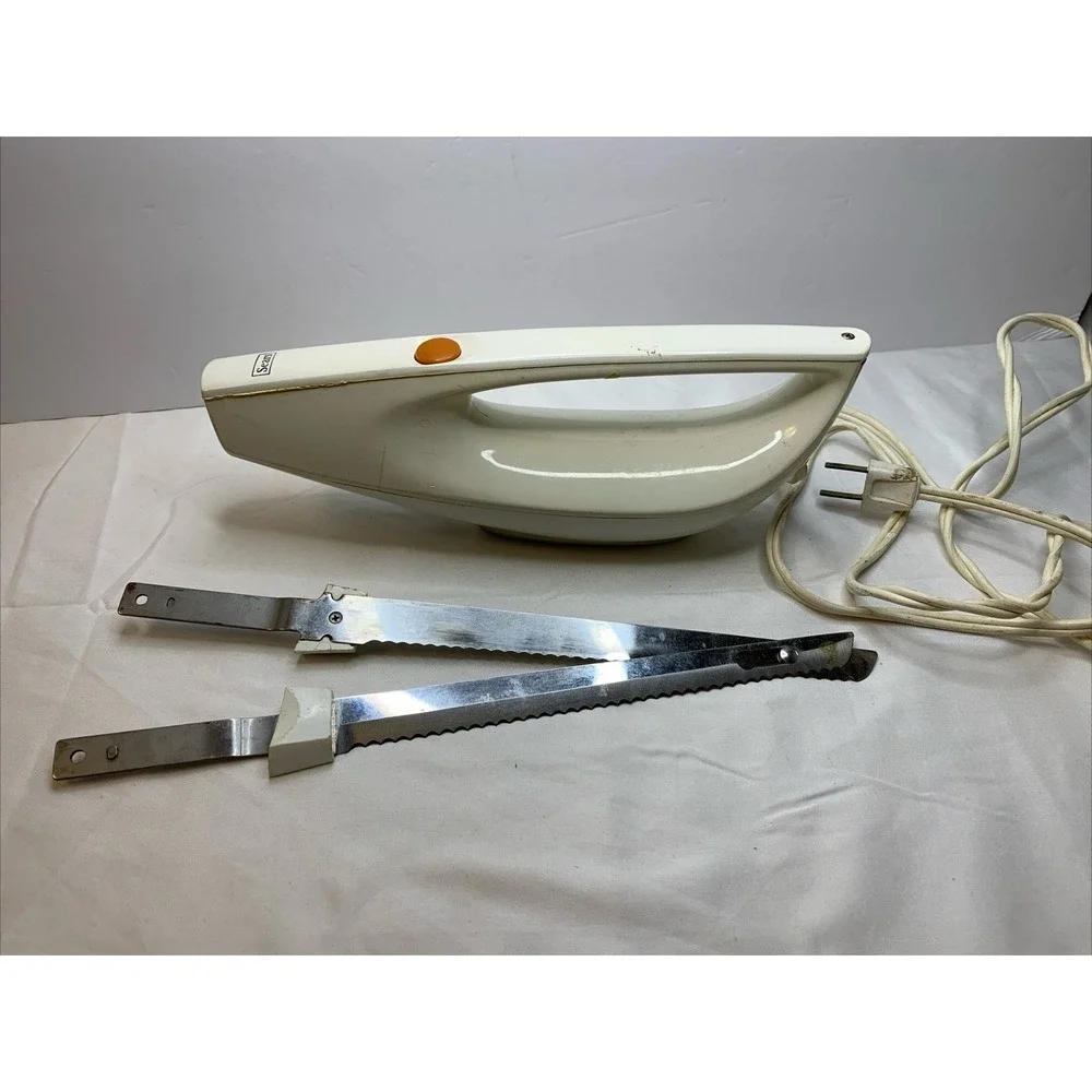 Sears Electric Knife Vintage Two Blades Stainless Steel Blades Made In USA Works